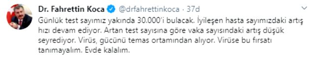 6 Nisan korona tablosu ve vaka sayısını açıkladı
