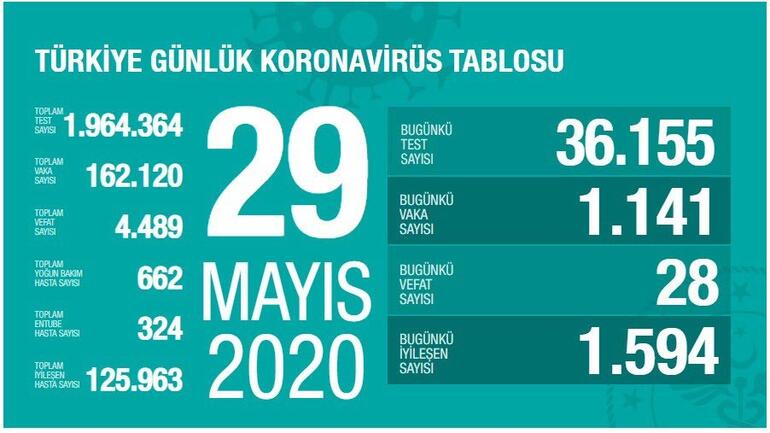 29 Mayıs Korona Tablosu