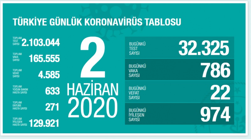 2 Haziran Korona Tablosu 