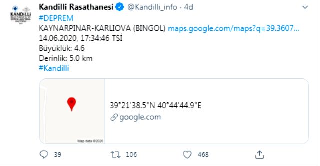 Bingöl'de 5,8 büyüklüğünde deprem. yaralılar var