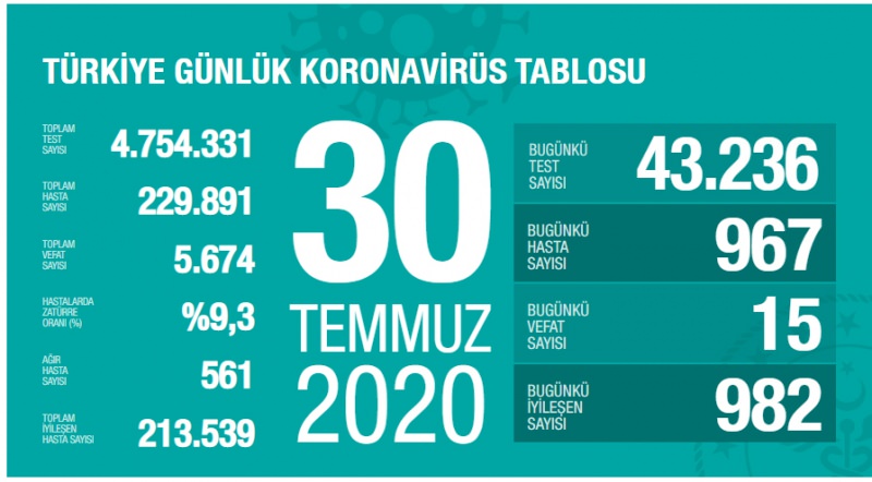 2 Ağustos korona tablosu 