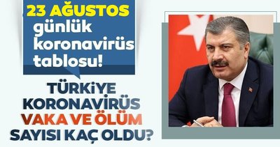 23 Ağustos korona tablosu ve vaka sayısını açıkladı