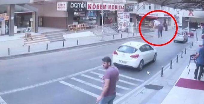 Ataşehir'de temizlikçi kadının 4. kattan düşme anı