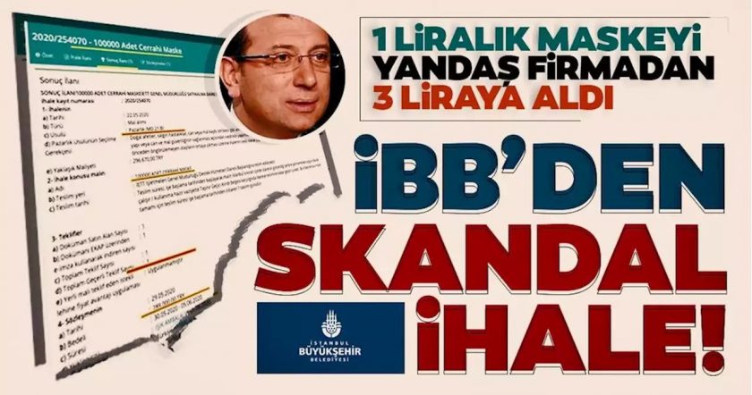İBB 1 liralık maskeleri CHP'li isimden 3 kat daha pahalıya aldı.