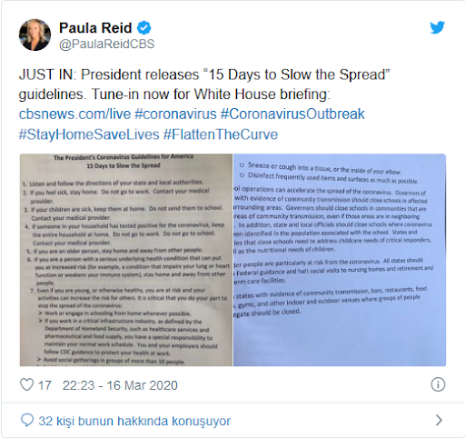 Trump Koronavirüs salgını 