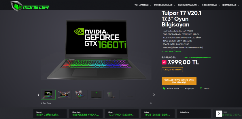 Oyuncu Bilgisayarları En Uygun Fiyatla
Tulpar T7 V20.2 özellikleri