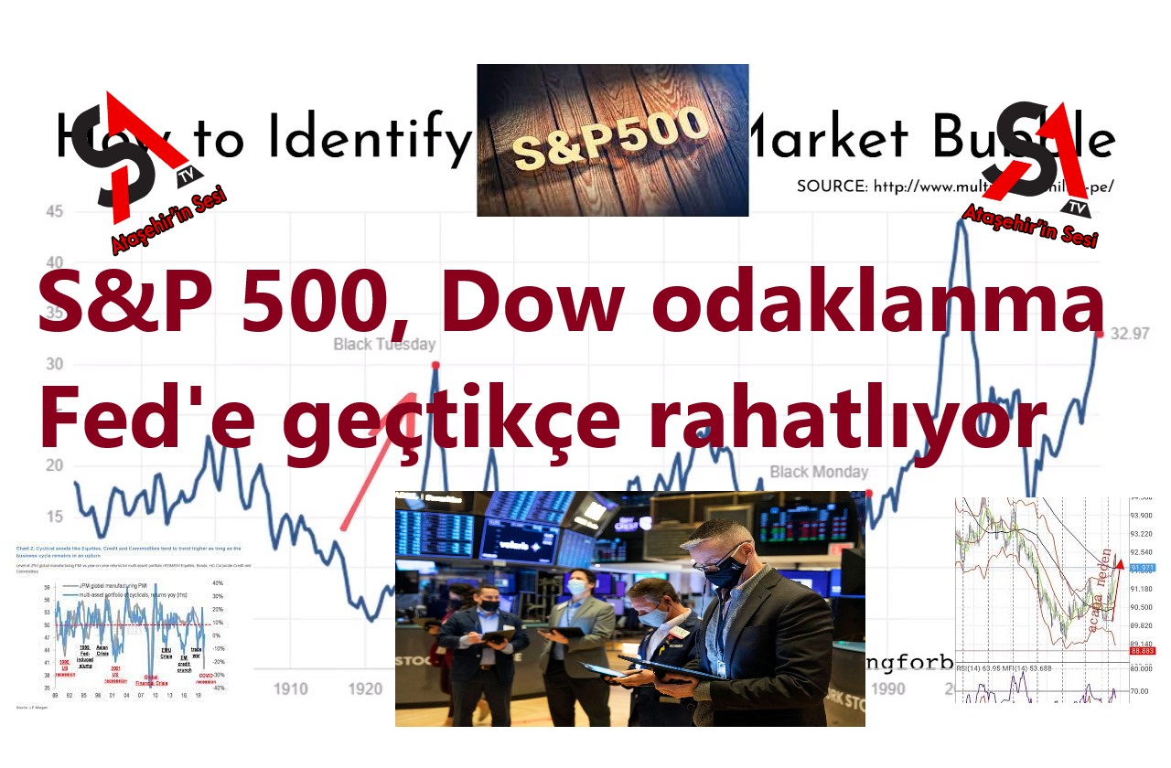 S&P 500, Dow odaklanma Fed'e geçtikçe rahatlıyor !
