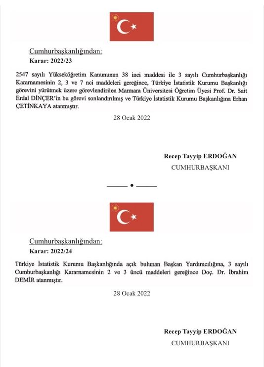 Erdoğan Rekor Yıllık Enflasyonun Ardından İstatistik Başkanını Görevden Aldı 