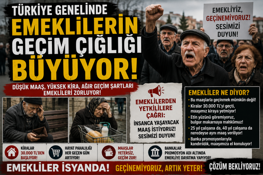 Emekliler Geçim Sıkıntısına İsyan Etti: “Bu Maaşlarla Yaşamak Mümkün Değil.