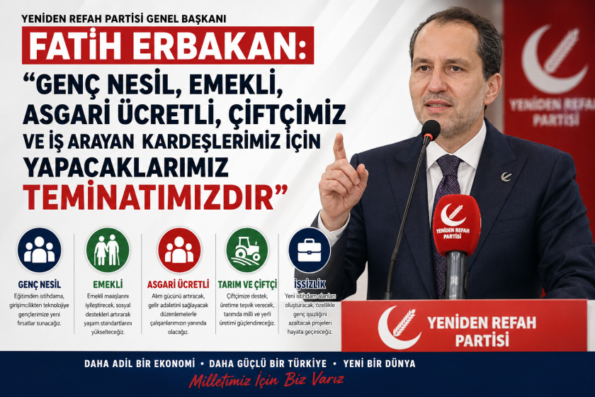 Fatih Erbakan: “Genç Nesil, Emekli, Asgari Ücretli ve Çiftçimiz İçin Yapacaklarımız Teminatımızdır Dedi