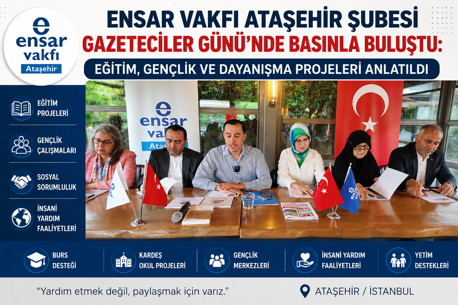 Ensar Vakfı Ataşehir Şubesi Gazeteciler Günü’nde Basın Mensuplarını Ağırladı