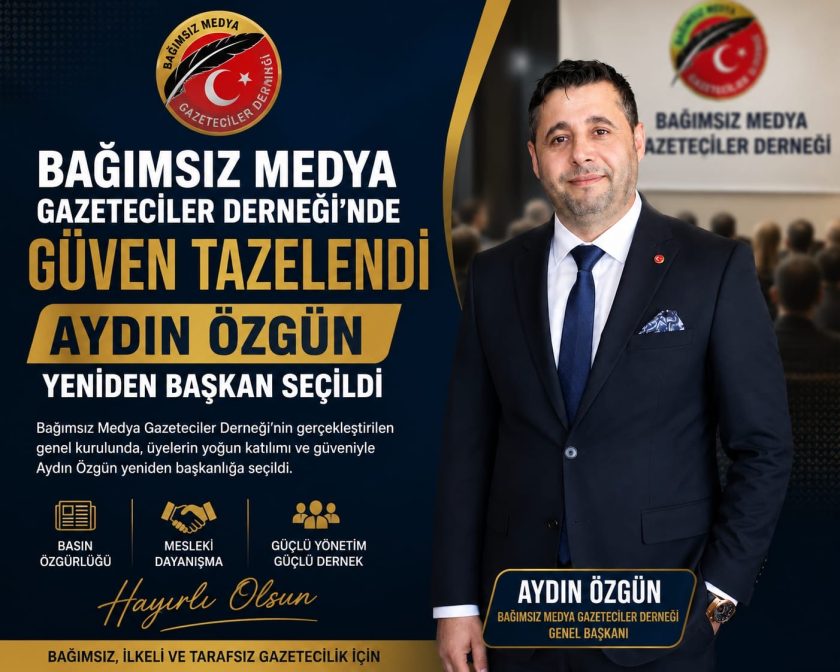 Bağımsız Medya Gazeteciler Derneği Başkanı Aydın Özgün Güven Tazeledi.