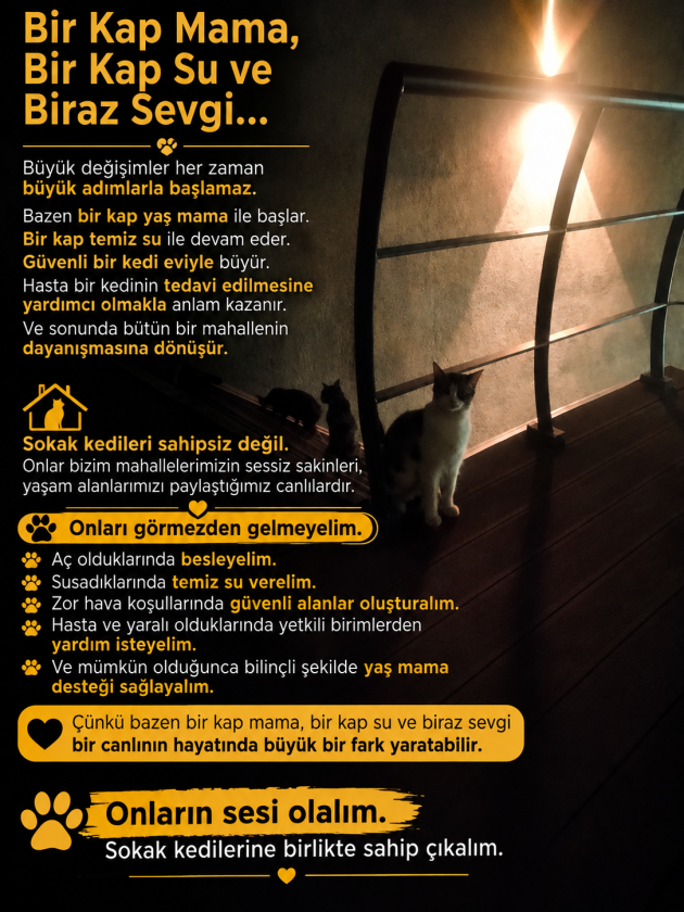 Sokak Kedileri Sahipsiz Değil: Bir Kap Yaş Mama, Bir Kap Su ve Biraz Sevgi .