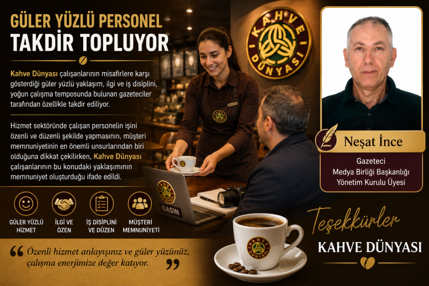 Kahve Dünyası’na Basın Mensuplarından Teşekkür: Güler Yüzlü Hizmet ve Eşsiz Kahve Lezzeti.