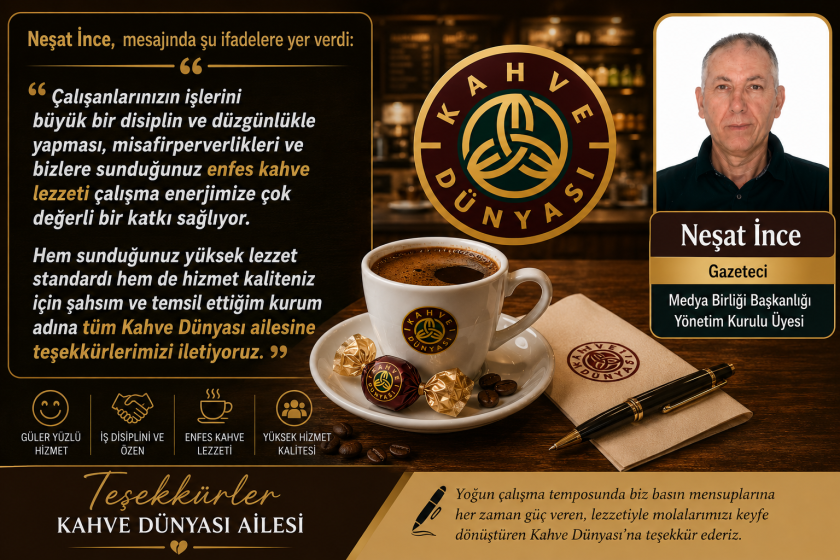 Kahve Dünyası’na Basın Mensuplarından Teşekkür: Güler Yüzlü Hizmet ve Eşsiz Kahve Lezzeti.